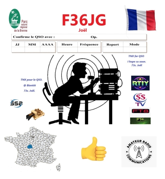 Indicatif FT8 FT4 F36JG