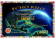 18EK010 Jim's Membership Certificate